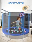 55in Toddler Trampoline With Enclosure Net Easy To Assemble Kids Baby Indoor    