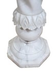 Vintage Italian 20th C Carved Carrara Marble Column Pedestal Fern Plant Stand