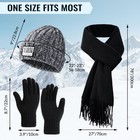 Winter Hat Beanie Long Scarf Touchscreen Gloves Set  3pcs Soft Thick Fleece L   