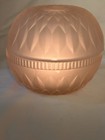 Vintage Indiana Glass Pink Satin Mt  Vernon Fairy Lamp  Frosted Pink