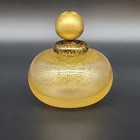 Vtg Signed Murano  Hand Blown Gold Flake Glass Perfume Bottle W  Black 4  T