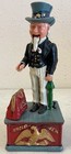 Vintage Cast Iron Mechanical 11    Uncle Sam Bank