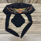 Vintage Harley Davidson Motorcycles Black Skull Cap Bandana Head Wrap Lot Of 2