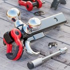 Trailer Hitch Tri-ball Mount With Hook pin rotatable Tow Shacklefits 2-in Rec   