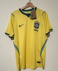Nike Brazil Cbf National Team Stadium Soccer Jersey Shirt Yellow Green Dri Fit