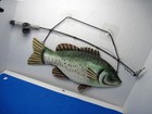 Large 14  Tin Metal Fish   Fly Rod