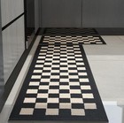 Gib Kitchen Rugs Mats For Floor Set 17 7  X 28    17 7  X 47  Black Checkered