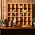 Oversize Coffee Mug Display Rack Wooden Shelves Rustic Shot Glass Display Cas   