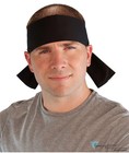 Adjustable Double Sided Martial Arts Headband With Squared Ends - Solid Black