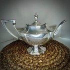 Vtg Lbs Silver Plated Teapot Hollywood Regency Mcm  Art Deco Nouveau Retro Core