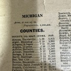Antique Michigan Wall Map National Map Co Indianapolis 1920 Census 46x48