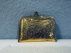 Vintage Mini Sewing Kit Goldtone Padded Case Purse Pocket Travel Size Kiss Lock