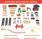 100pcs Wooden Train Tracks Lot Railway Pieces Set Play For Thomas The Train Brio