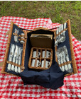 Quality Wicker Travel Food Picnic Basket   Picnic Ware For 4 -cup Flatware Plate