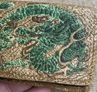 Rare Antique Original Small Bifold Wallet Leather Pouch Green Dragon   Letters