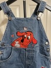Vintage 90s Clifford The Big Red Dog Denim Overall Dress     Toddler Size 4t Rare