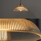 Vintage Industrial Ribber Glass Pendant Lamp Hanging Ceiling Light Fixture 
