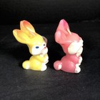 2 Vintage Gurley Easter Bunny Rabbit Candles Pink Yellow 3 5 Inch