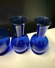 Vintage Cobalt Blue Glass Bud Vases Set Of 4