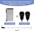 Gutter Cleaner Tool 7-section Roof Brush  Black Adjustable No Ladder Needed