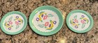 6 Piece Ohio Art Lot Of Vintage Tin Toy Play Dishes Flowers  8 