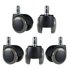 Set Of 5 2  Heavy Duty Rubber Office Chair Caster Wheels Swivel Replacement