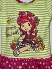 Vintage Strawberry Shortcake Green Striped Pink Polka Skirt Dress Girls Size 3t