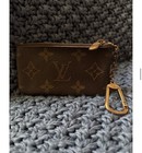 Louis Vuitton Monogram Key Pouch Cles Coin Purse Zip Wallet Key Holder Brown