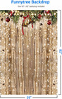 5x7ft Christmas Wooden Wall Photography Backdrop Glitter Bokeh Snow Winter Merry