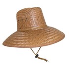 Ctm Palm Straw Lifeguard Hat With Wide Brim