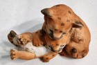 Homco Masterpiece Figurine Curious Cougars Signed 2  Cubs Frolicking 1993 Mexico