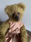 A Megelles Artist Girl Teddy Bear Lisa Dopking 14    Jointed Dressed Mint Tag