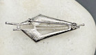 Vintage Mid-century Brushed Silver Tone Metal Pin Brooch 1960s