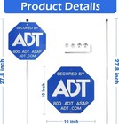 Adt Secured By Adt Octagon Metal Weather-resistant Yard Sign Stake 10x27 8