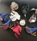 Artificial Feathered Faux Bird Lot Crafting Decor 12 Total Vintage