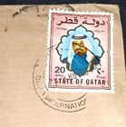 Qatar Early Vintage Registered Airmail Postal Used Cover With Label To Pakistan 