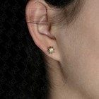 Golden Sun Australian Opal Studs Silicone Backs 14k Yellow Gold