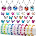 36pcs Princess Play Jewelry Set For Little Girls Ages 4-6  Kids Costume Dress 
