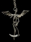 Rare Vtg Alchemy Poker Gothic England Angel Death Grim Reaper Skeleton Keychain