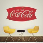 Drink Coca-cola Fishtail Logo 60s Wall Decal Distressed Officially Licensed Usa