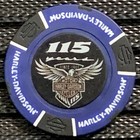 Old Pueblo Harley-davidson   115 Year Anniversary Collectible Poker Chip Blue
