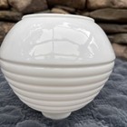 Vintage Ribbed Milk Glass Lamp Shade Globe 6 5    Art Deco Mid Century White