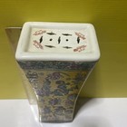 Fine Rare Chinese Incense Burner  Rectangular Porcelain  Vibrant Decoration 
