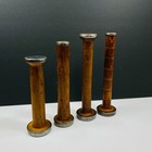 Lot O 4 Antique Vintage Wooden Spool Textile Sewing Spindles - Home Decor