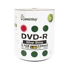 100 Smartbuy 16x Dvd-r 4 7gb Shiny Silver Non Printable Blank Recording Disc