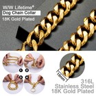 W w Lifetime Dog Chain Collar Choke Collar Heavy Duty Chew Proof 19mm 14k Gold