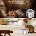 67oz 2l Automatic Cat dog Water Fountain Stainless Steel Drinking Dispenser Bowl