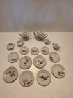Vintage Miniature Tea Set Made In Japan Pink Rose Porcelain Child Tea 17 Pc Lot