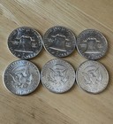 Lot Of 6 Us Silver Coins 1963 Franklin 1964 Kennedy 90  Silver