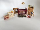 Vintage Dollhouse Miniature Furniture   Accessories Lot  Diorama Handmade Pieces